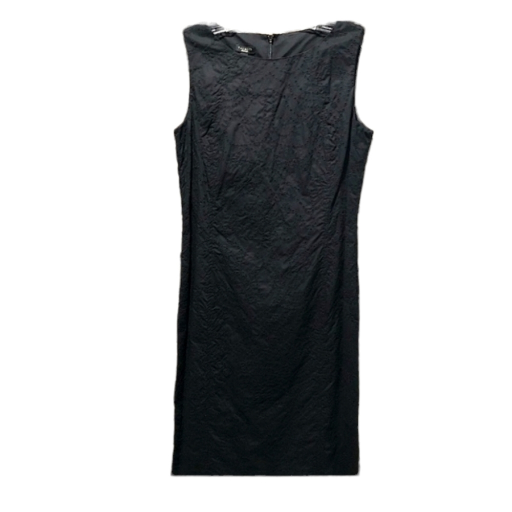 Talbots size 4 black embroidered sleeveless dress NWT